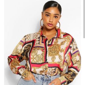 Boohoo Plus printed shirt dress sz 20